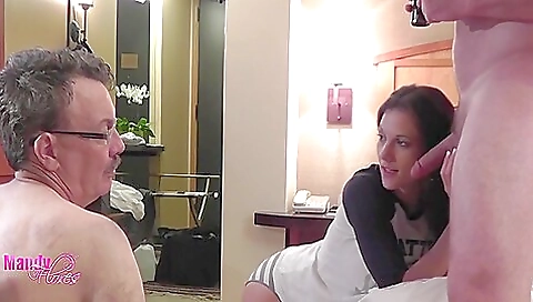 Mature slut takes a huge cock in her mouth