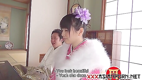 Milfa and asian model gets fucked by a dildo